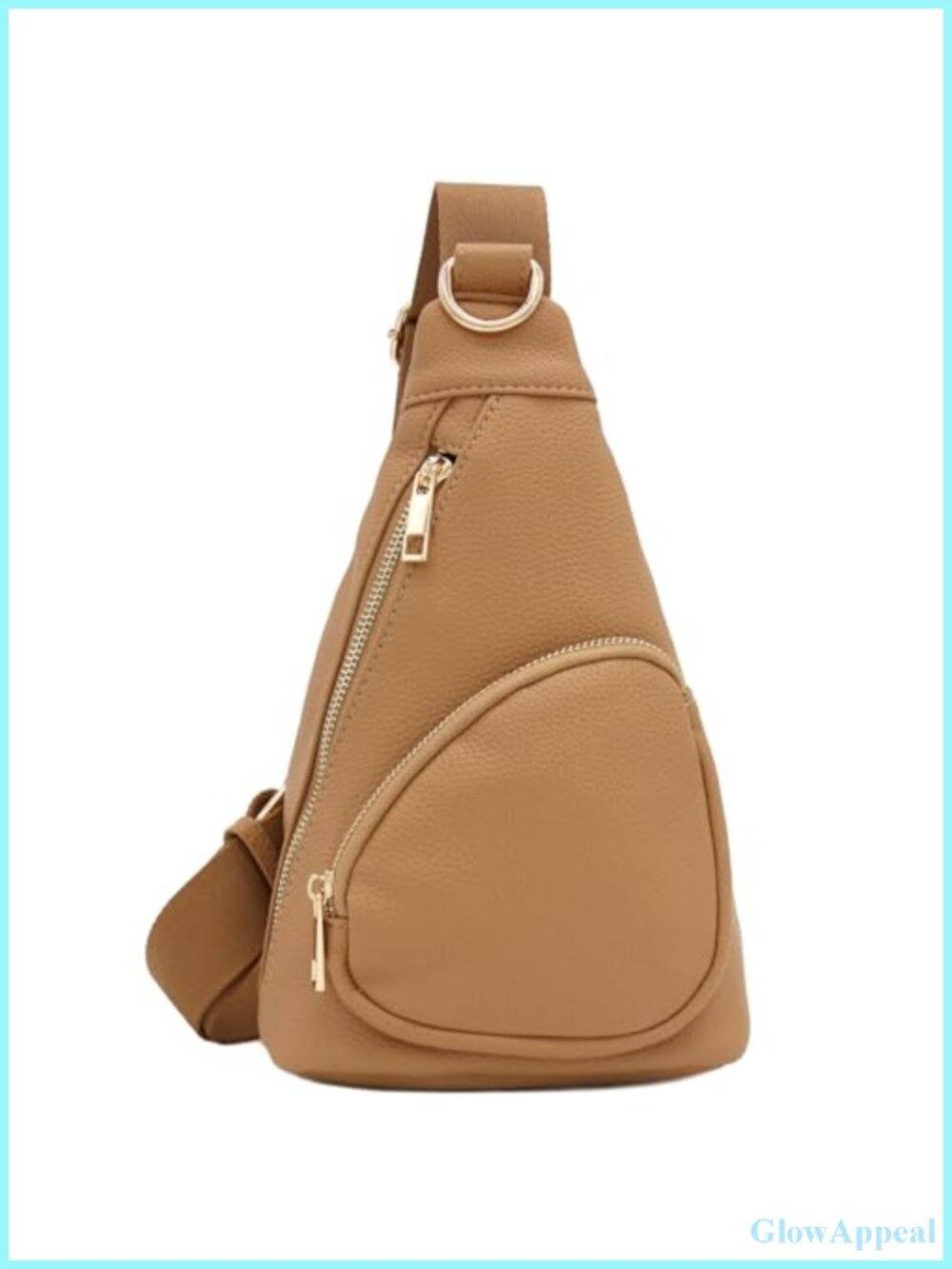 Faux Leather Triangle Sling Bag Crossbody Adjustable Strap